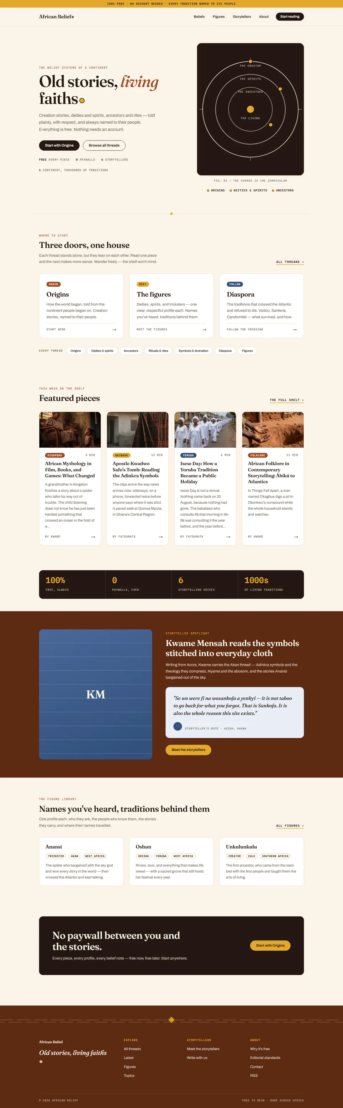 Full page of africanbelief.com