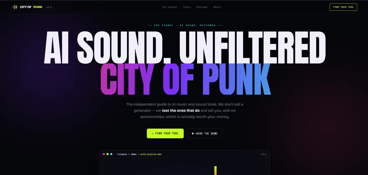 Full page of cityofpunk.com