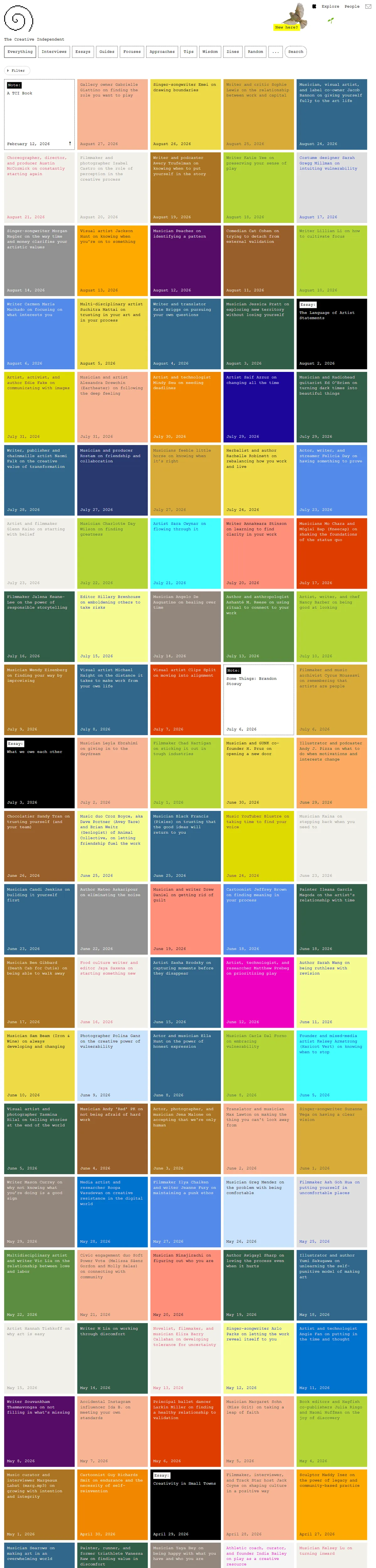 Full page of thecreativeindependent.com