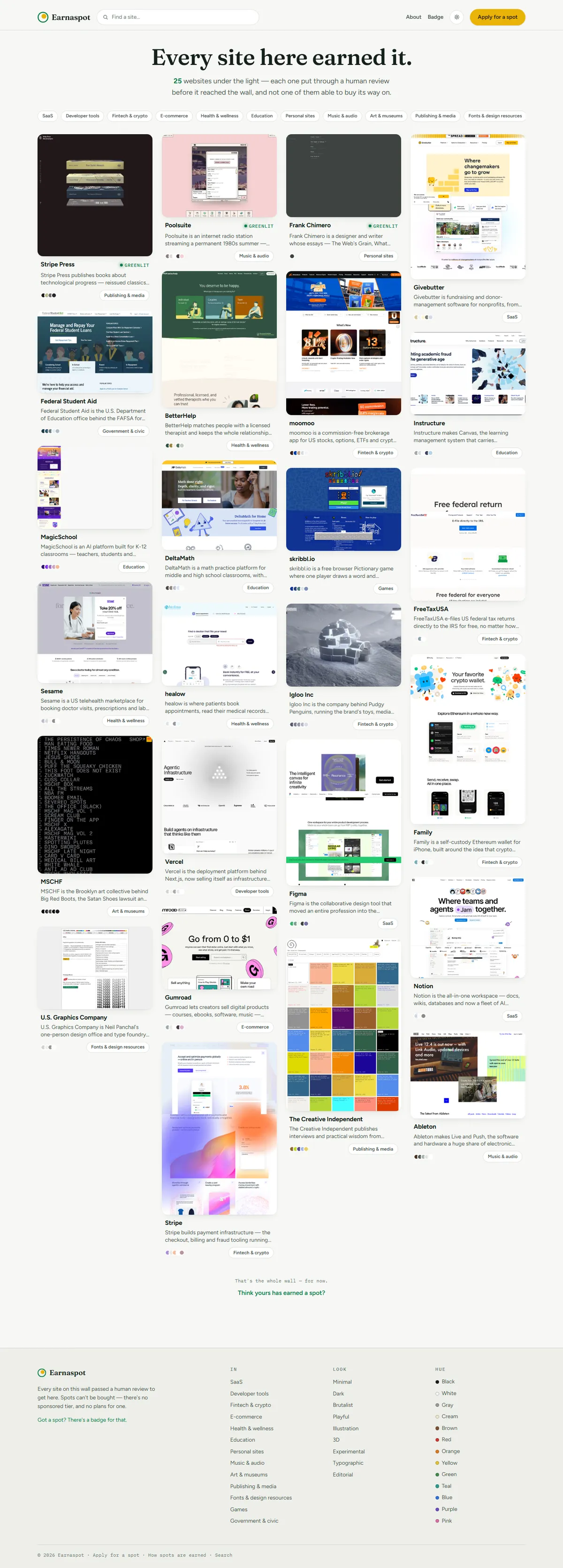 Full page of earnaspot.com