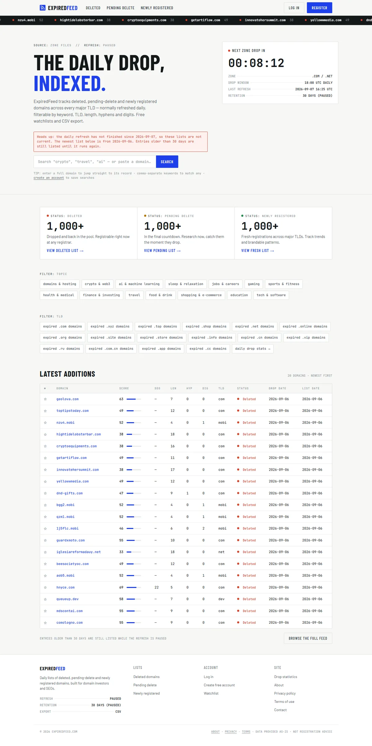 Full page of expiredfeed.com