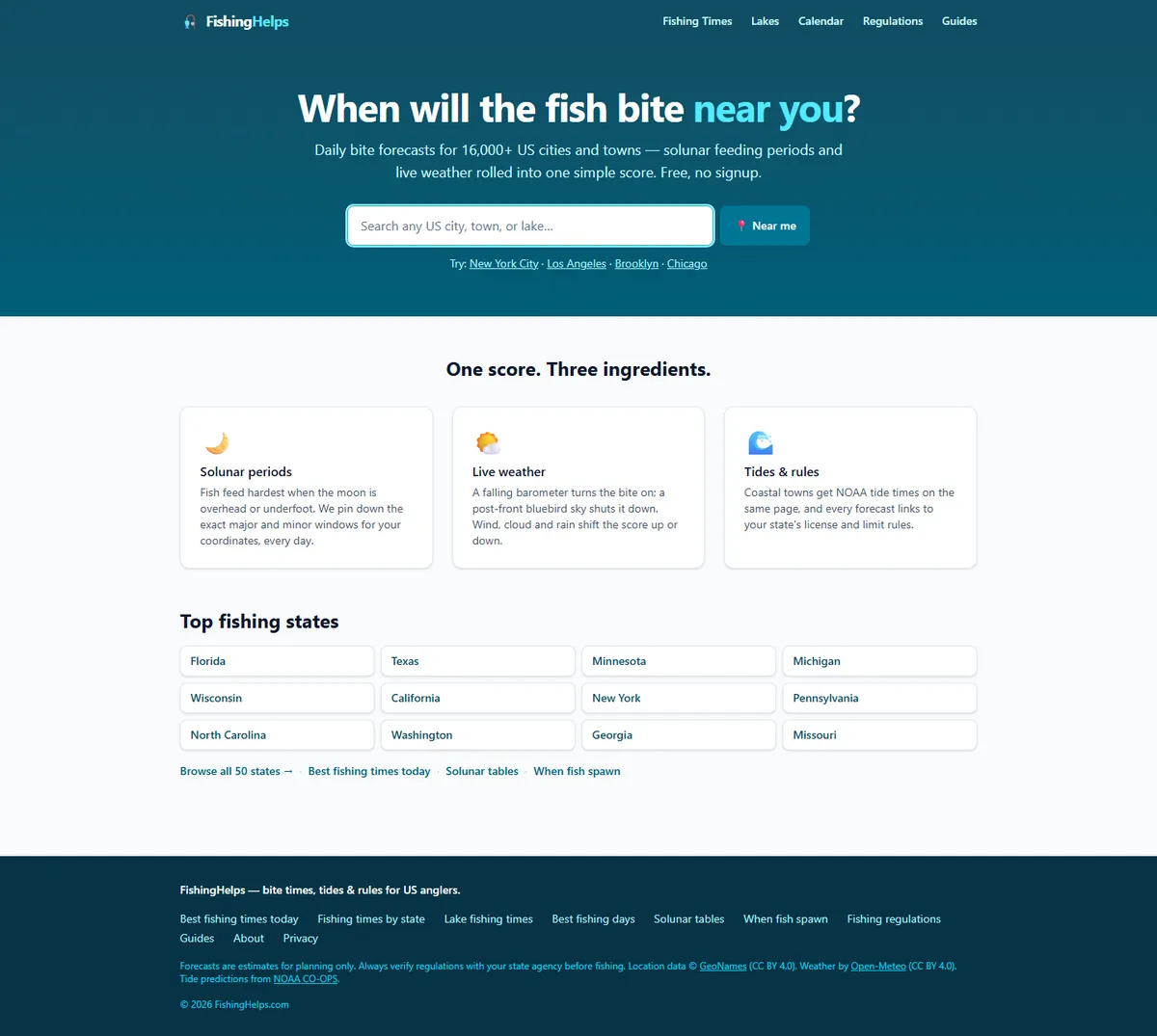Full page of fishinghelps.com