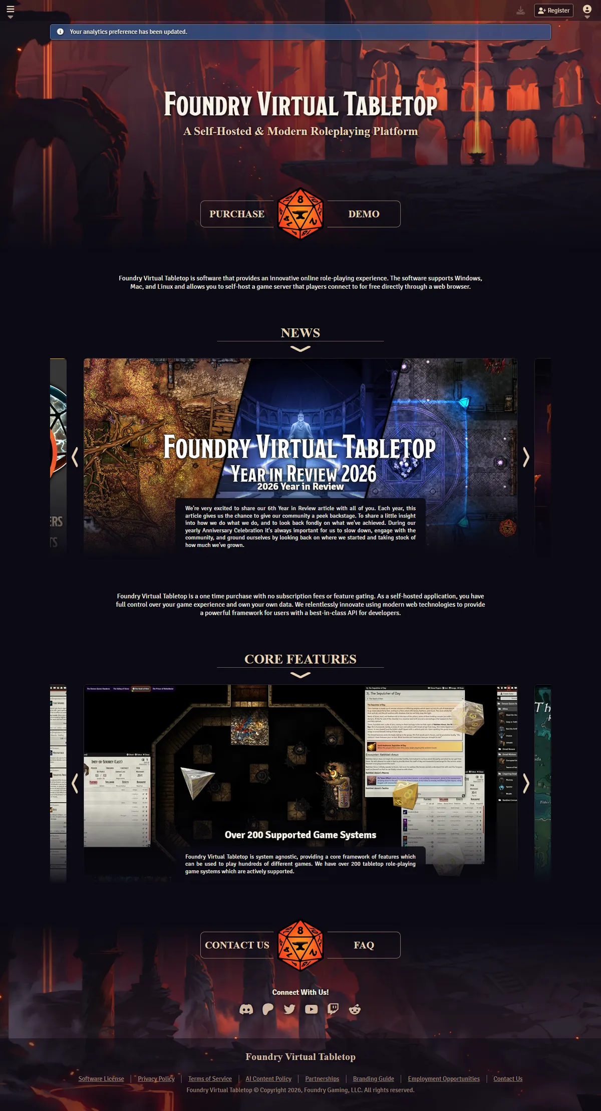 Full page of foundryvtt.com