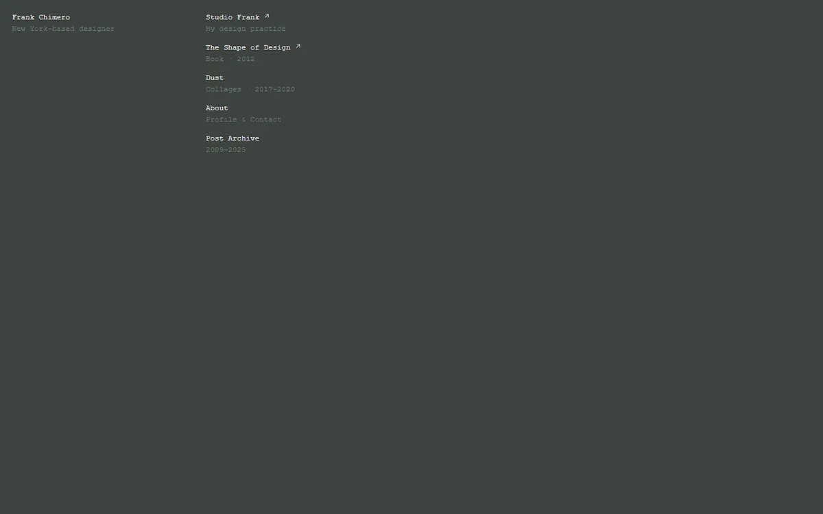 Full page of frankchimero.com