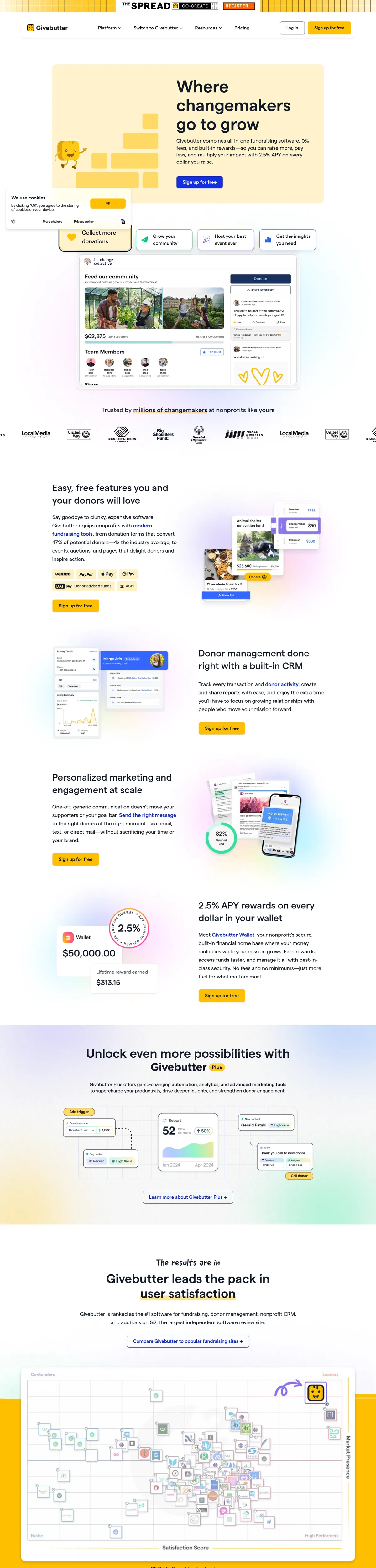 Full page of givebutter.com