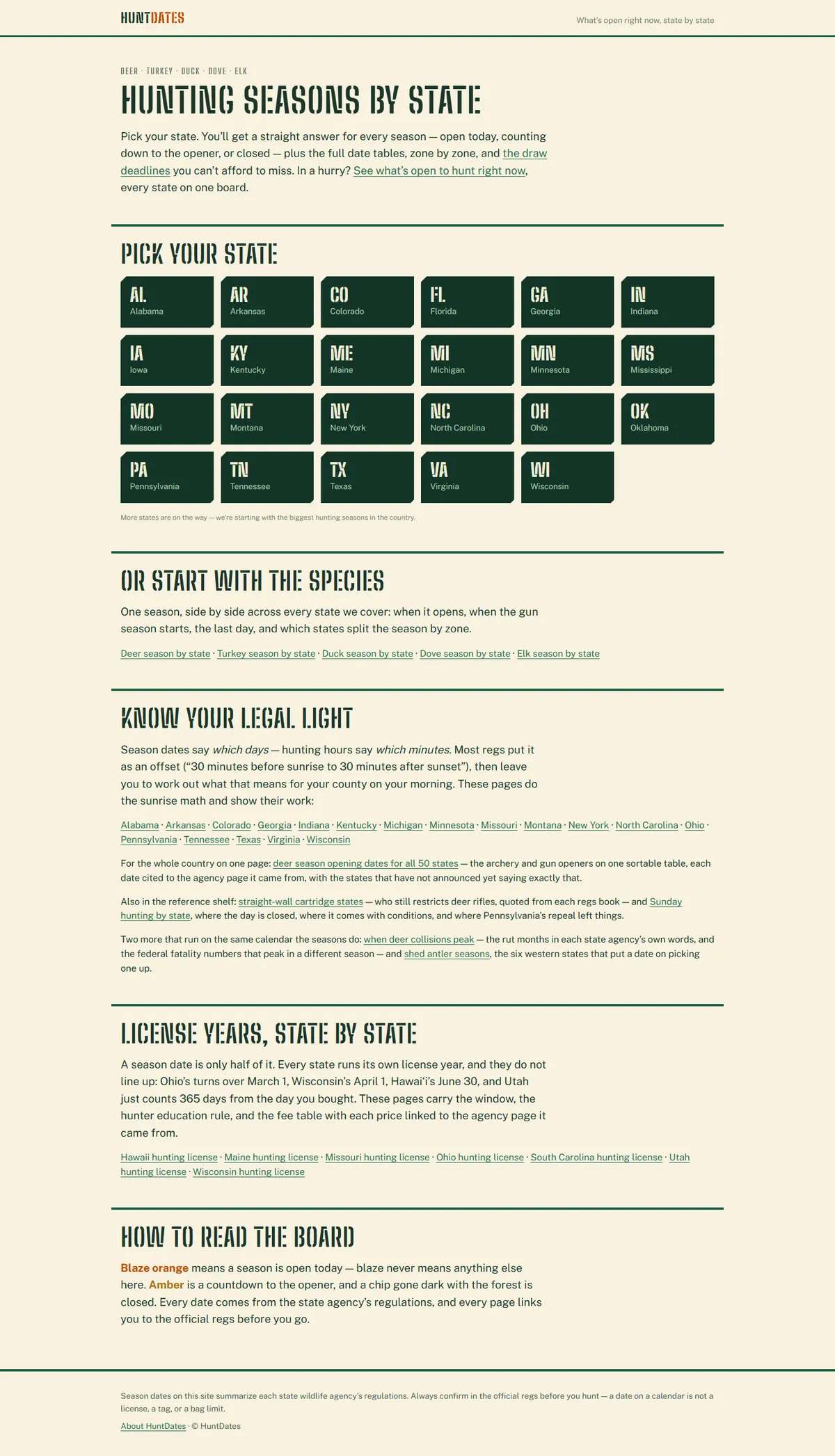 Full page of huntdates.com