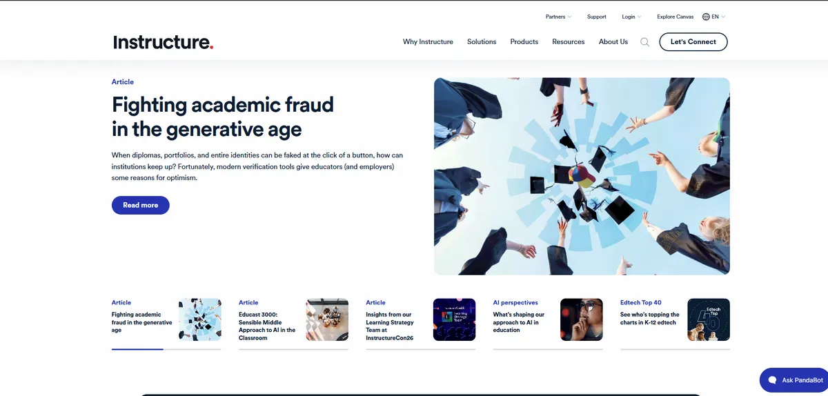 Full page of instructure.com
