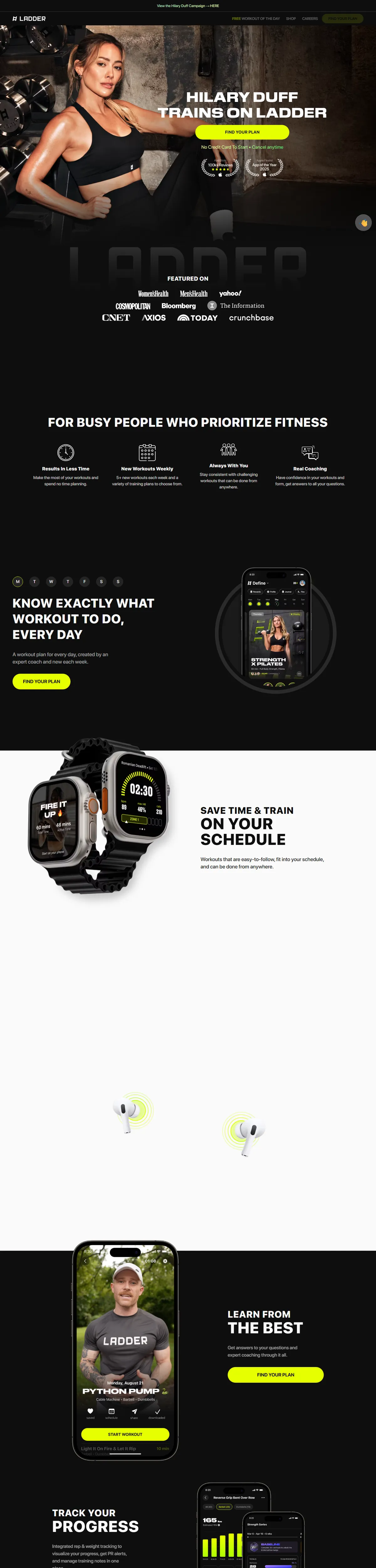 Full page of joinladder.com