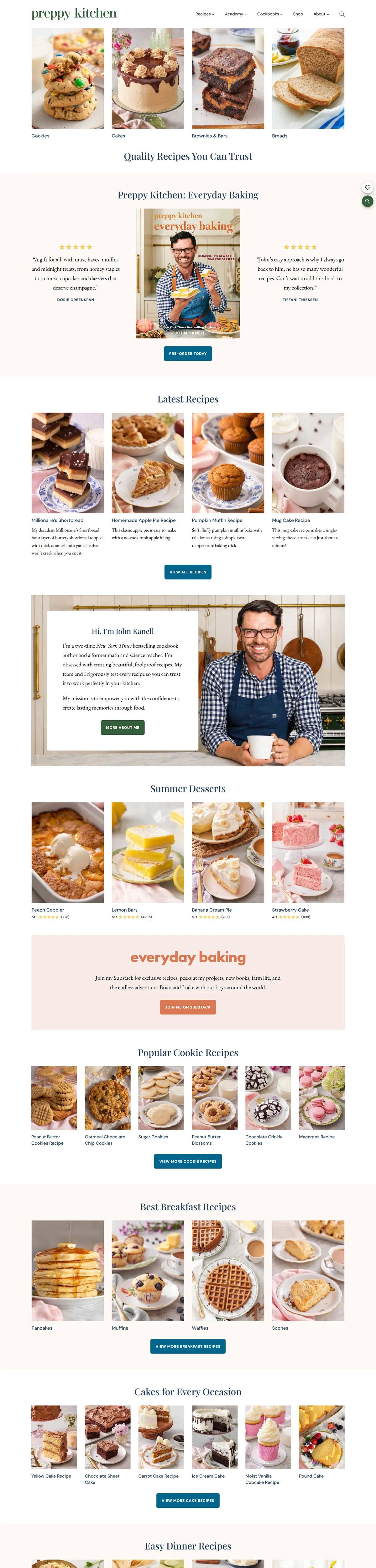 Full page of preppykitchen.com
