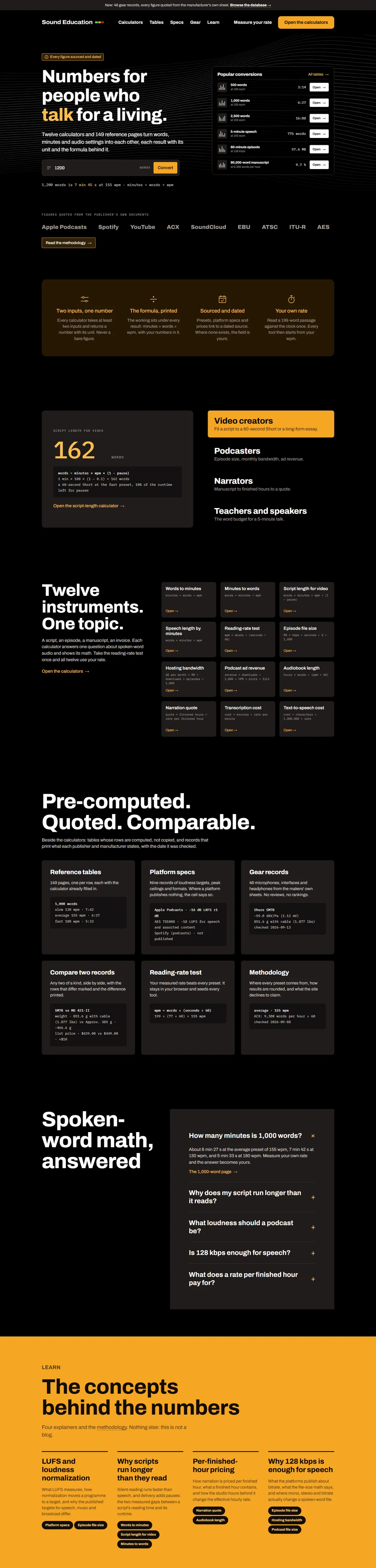 Full page of soundeducation.fm