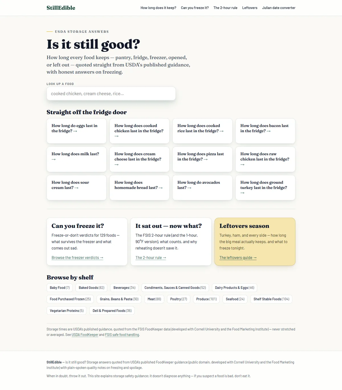 Full page of stilledible.com