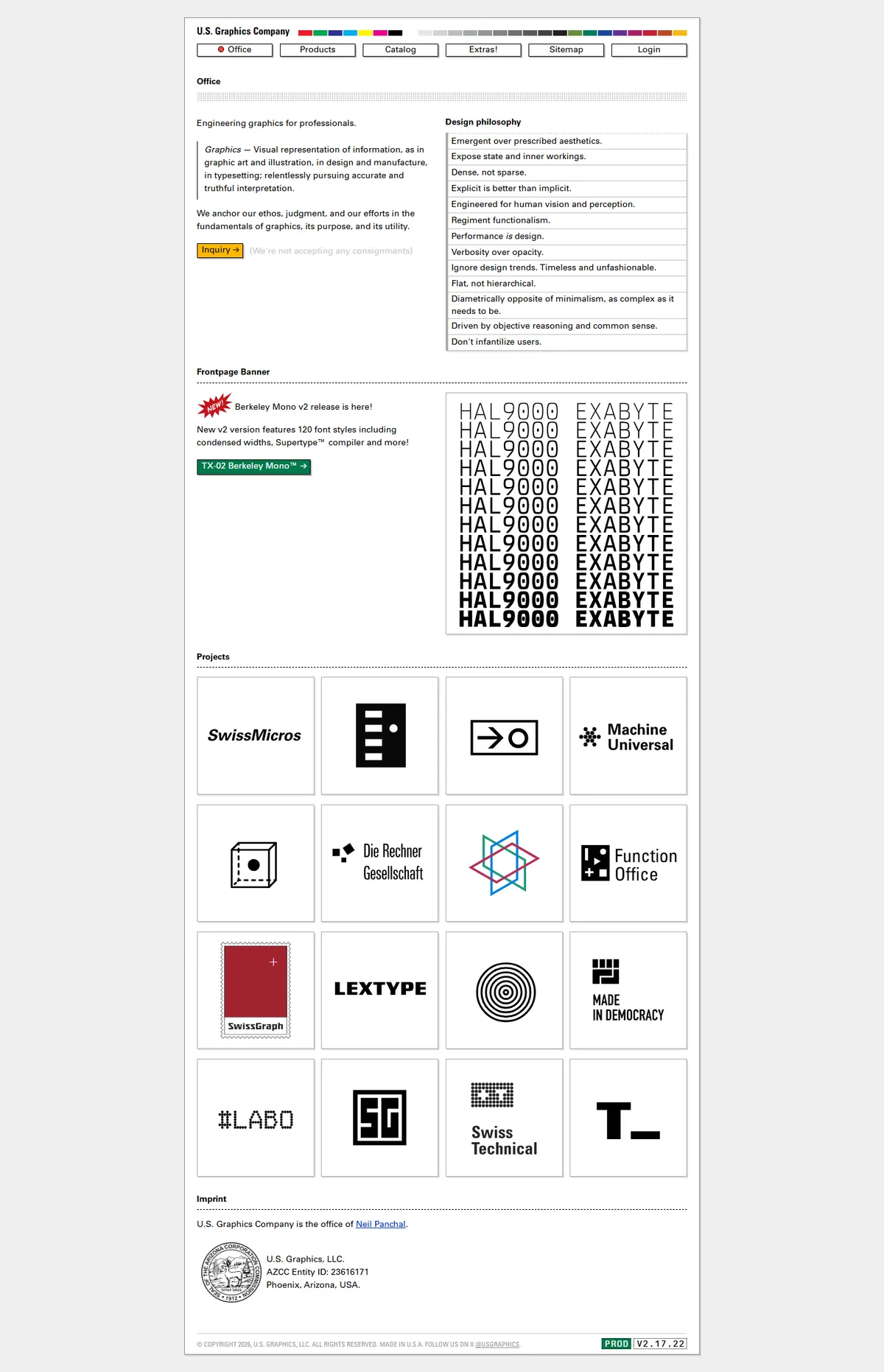 Full page of usgraphics.com