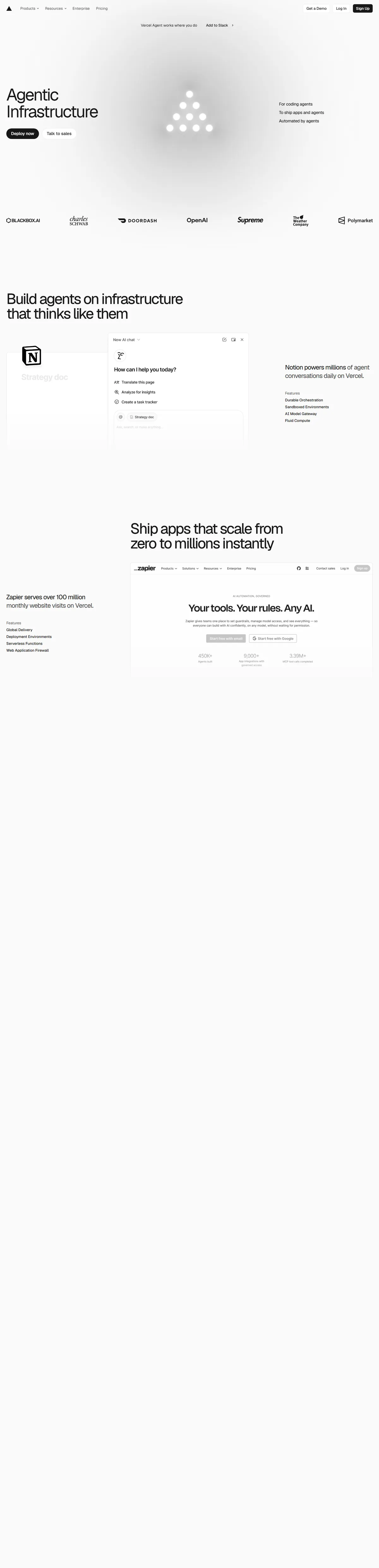 Full page of vercel.com