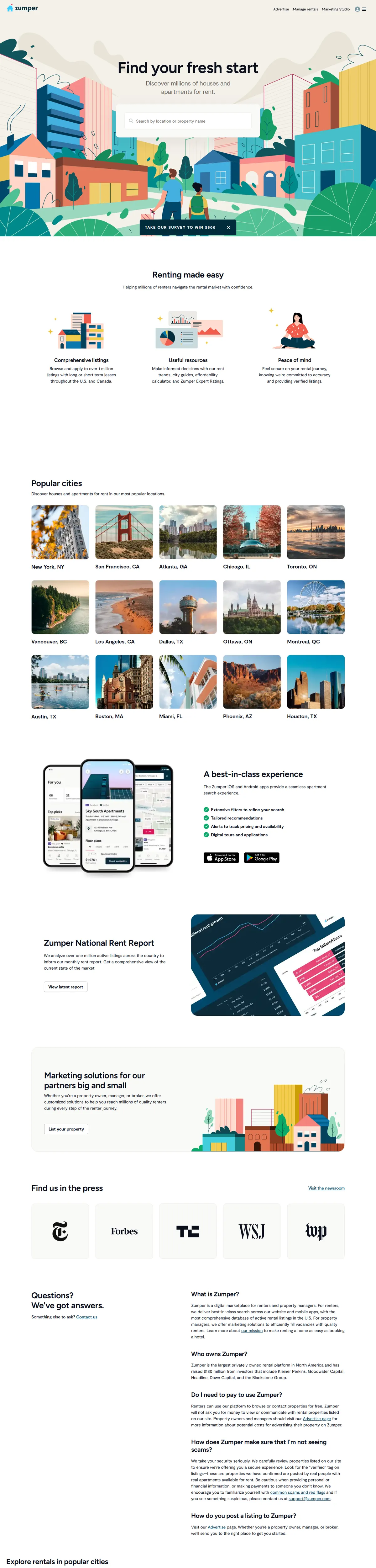 Full page of zumper.com